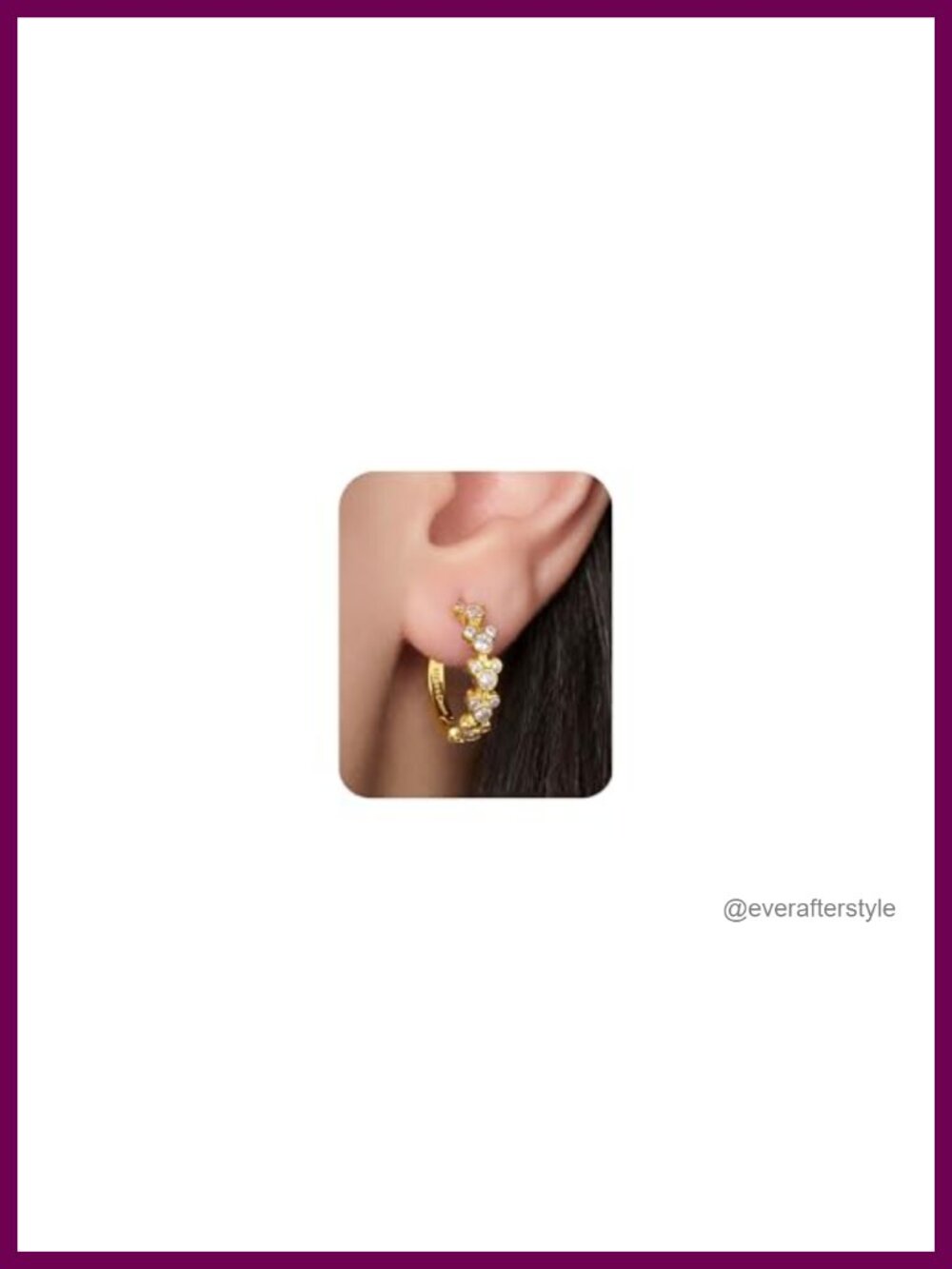 Mickey Mouse Cubic Zirconia Hoop Earrings for Women